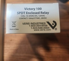 Veris Victory 100 SPDT Enclosed Relay 10-30VAC/VDC 120V 10AMP