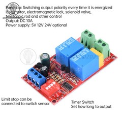 5V/12V/24V 10A Energized Switching DC Motor Forward and Reverse Relay Module