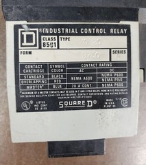 Square D Industrial Control Relay Type: X0 20 Class 8501 Type X Relay