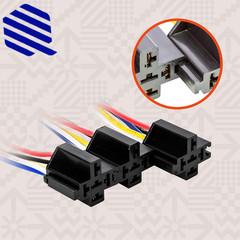Bosch Style 5-Pin 12V Relay Harness Kit SPDT 30/40 Amp Interlocking Harness 6 PC