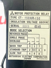 MITSUBISHI ET-150AR-150 Protection Relay