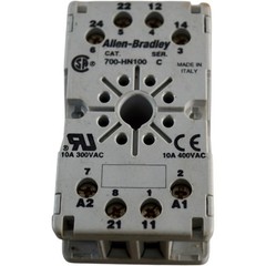 Allen Bradley 700-HN100 Relay Socket 8 Pin 10A 300VAC Tube Base DIN Rail