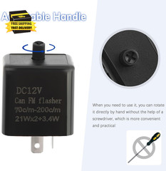 2PCS 12V LED Flasher Relay 2 Pin,Adjustable Turn Signal Relay for Repairing Moto