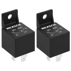 Weasch 2 Pack Car Relay, 36V 40A, 4 Pin SPST, Automotive Switches and Starter…