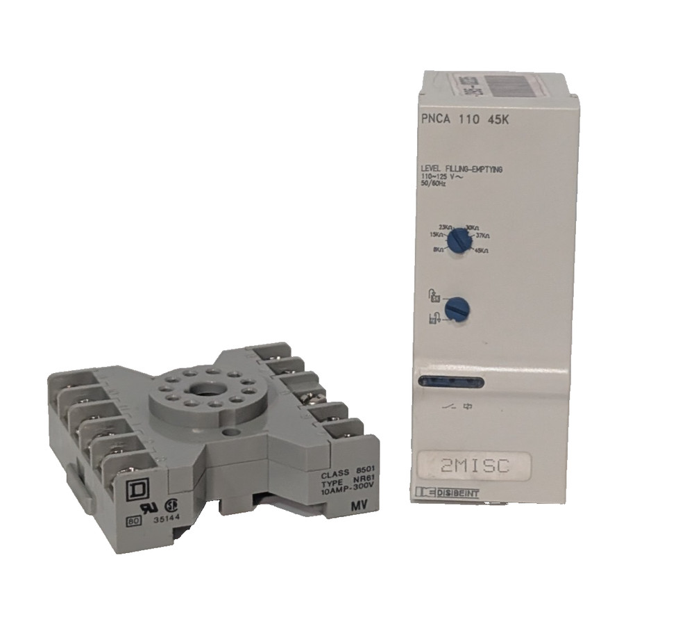 Disibeint PNCA 110 45K level control relay with Square D 8501-NR61 relay socket