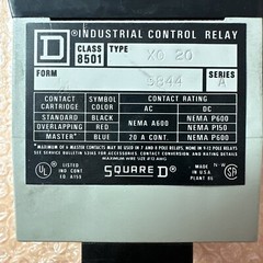 SquareD Class 8501 Type X020 Form 9844 Ser A Industrial Control Relay | FASTSHIP