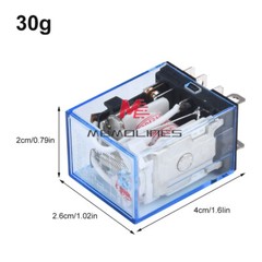 1-10x 12/24V 110/220V AC/DC Coil Power Relay LY2NJ DPDT 8Pin HH62P JQX-13F +Base