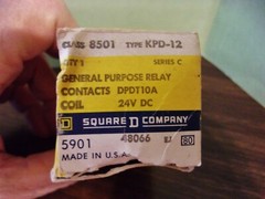 Square D Relay Class 8501 Type KPD-12 24V DC General Purpose 5901 48066