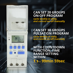Shopcorp HD Display Memory Function Timer – ATHC 15A, 110V, DIN Rail Mounting