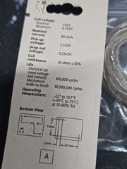RadioShack 275-240 SPDT Micromini Relay ~ Coil: 5VDC ~ Contacts: 1A at 120VAC