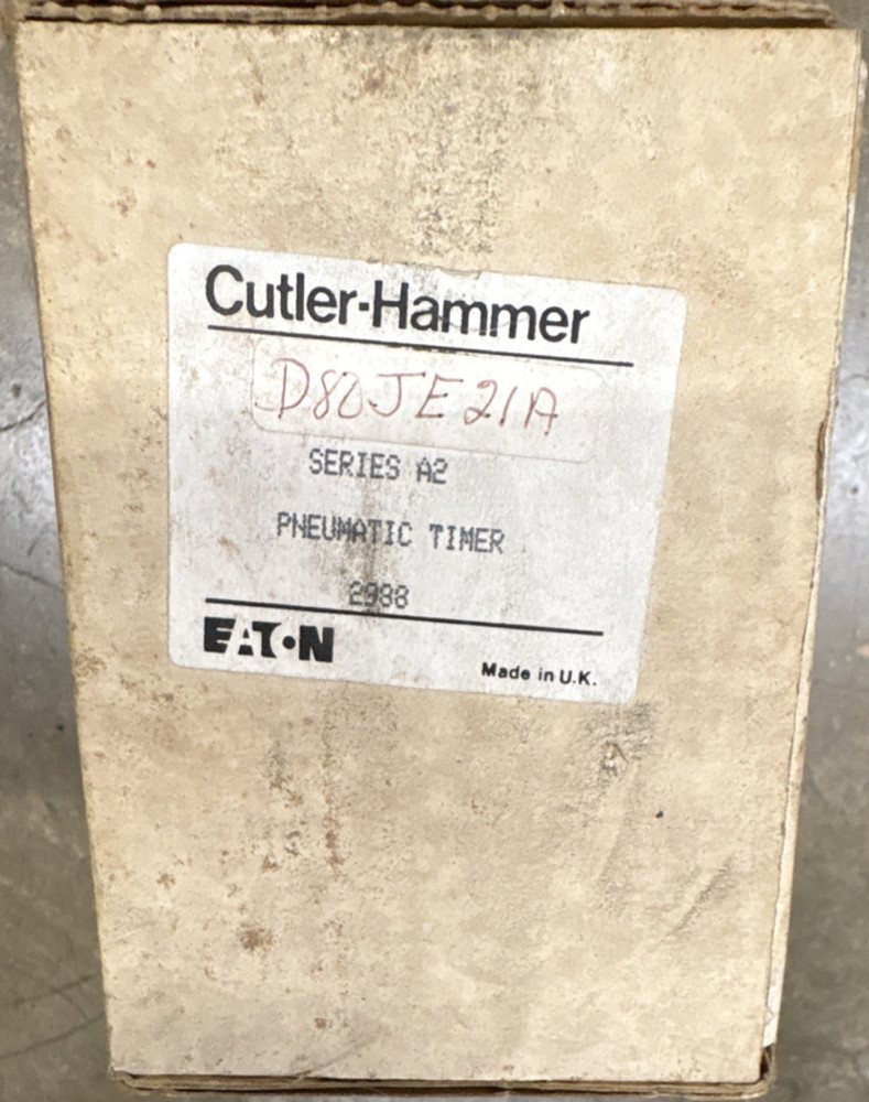 Cutler-Hammer D80JE21A Series A2 Pneumatic Timer Relay 110-120V AC 20A DPDT