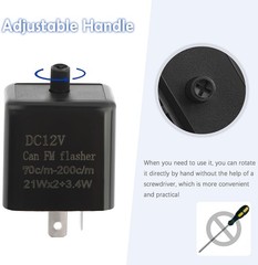 2PCS 12V LED Flasher Relay 2 Pin,Adjustable Turn Signal Relay for Repairing