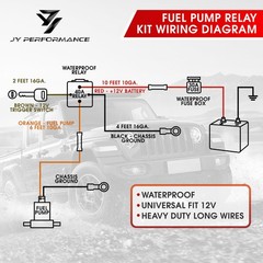 JY Performance Electric Fuel Pump Relay Kit for 12V System 40 AMP Waterproof …