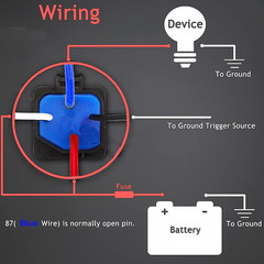 2Pcs 40/30 Amp Waterproof Relay Switch 12AWG Harness Set with Built-In Diode- 12
