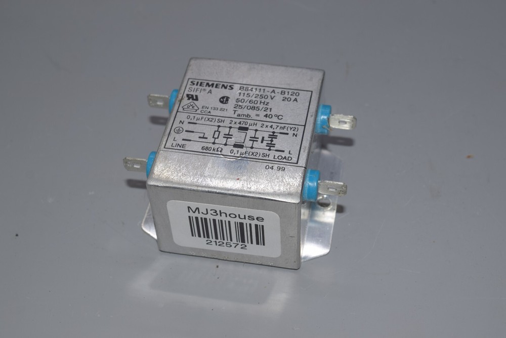 SIEMENS B84111-A-B120 Power Line Filter EMC 50Hz/60Hz 20A 250VAC #212572-AQ4