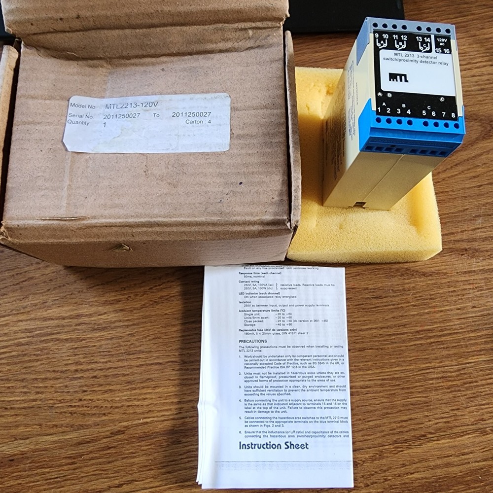 MEASUREMENT TECHNOLOGY MTL2213 3-Chanel SWITCH MTL 2213 PROXIMITY DETECTOR RELAY