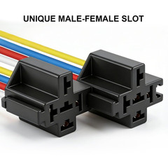 2 Pack JD1912 Car Relay Harness, 12V 40A, 4-Pin SPST, 12AWG Harness Sockets, Aut