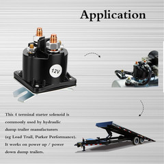 12V Dump Trailer Solenoid Relay, 4-Terminal Intermittent Duty Solenoid