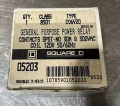 Square D 8501C06V20 GENERAL PURPOSE POWER RELAY NOS SURPLUS