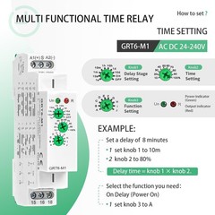 Multifunction Time Relay, Delay ON Off 10A M1 AC DC 24-240V with 10 Relay Tim…