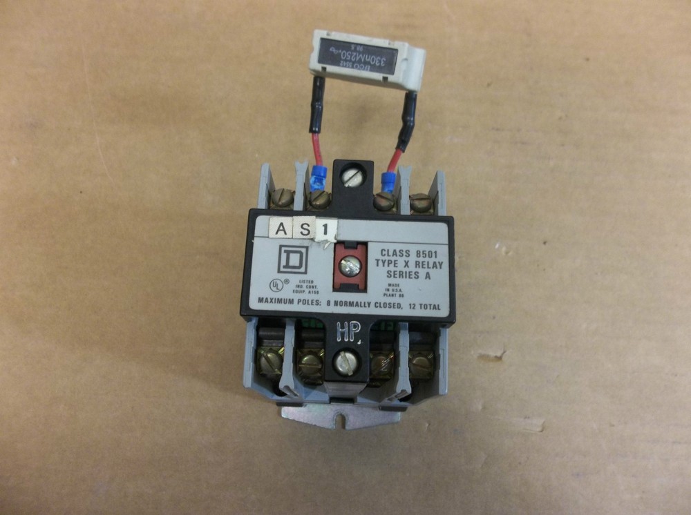 SQUARE D INDUSTRIAL CONTROL RELAY 8501 XO60 SER A TYPE X 120V/60HZ 8501 X060