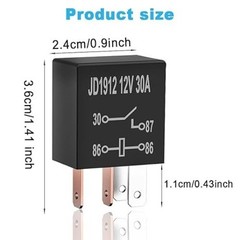 4 Pin 12V 30A Multi-Purpose Automotive Relay – Heavy Duty St Size: 4pin (2pcs)