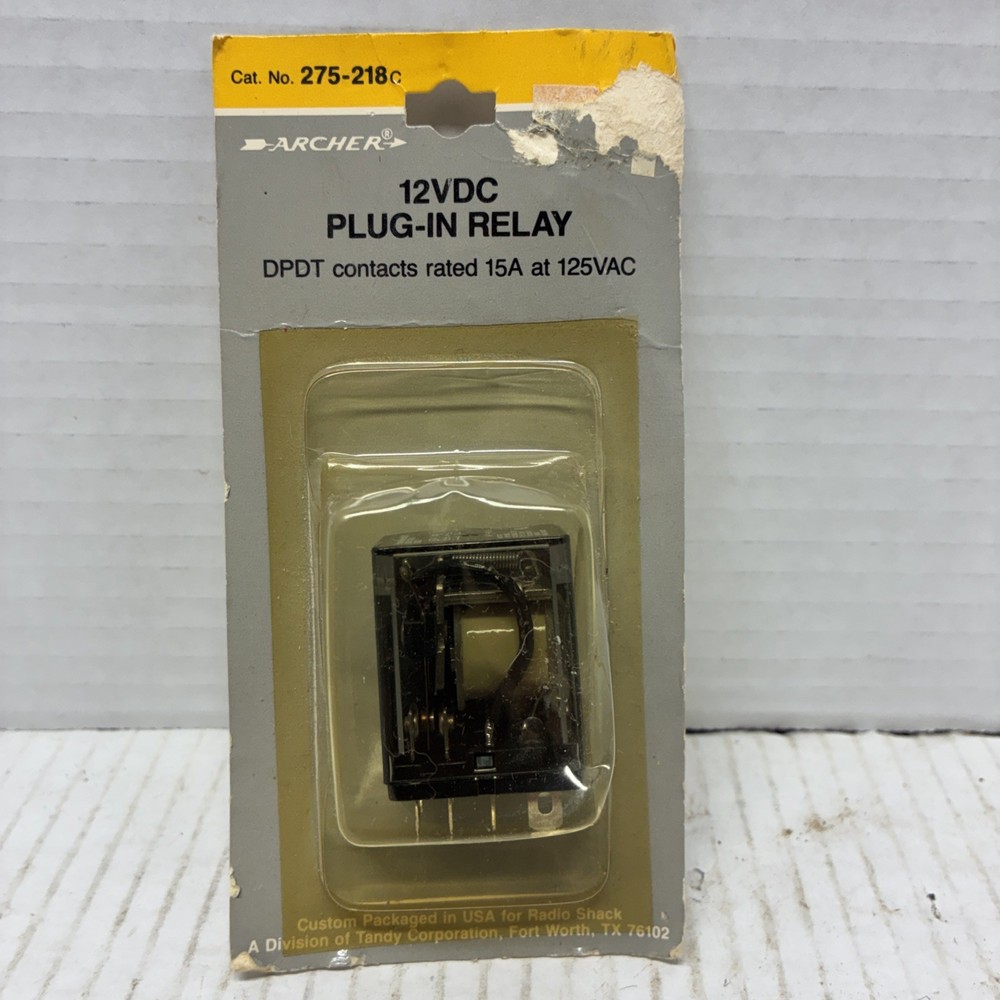 New Archer 275-218C DPDT 12vdc, 15 Amp @ 125vac Relay