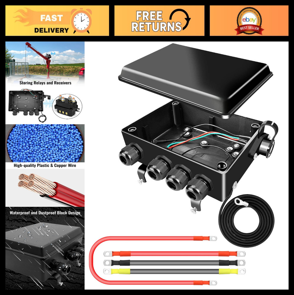 500A Winch Solenoid Relay Control Box for 8000-17000lbs Electric ATV UTV SUV 12V