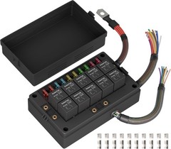 Relay Box 12V 10 Way Relay Block and 10 Way ATC/ATO Blade Fuse Panel Pre-Wired