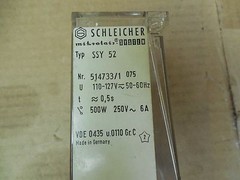 Schleicher Relay SSY 52 SSY52 110-127 V Volt 500 Watt 250 Volt 6 A Amp Used