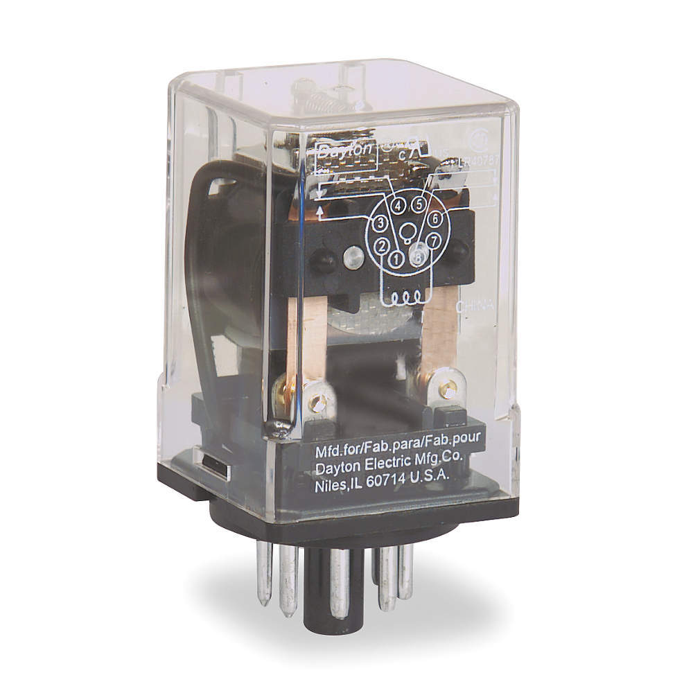 1 – Plug In Relay8 Pins, Octal Base Type, 16A @ 120/277VAC, 16A @ 28VDC Contact