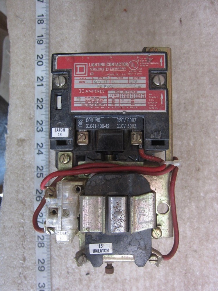 Square D 8903 SMG11 3P 30A 120V Coil Contactor, Used