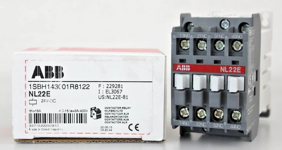 2PCS LOT-ABB NL22E Contactor Relay 1SBH143001R8122 24VDC- NEW
