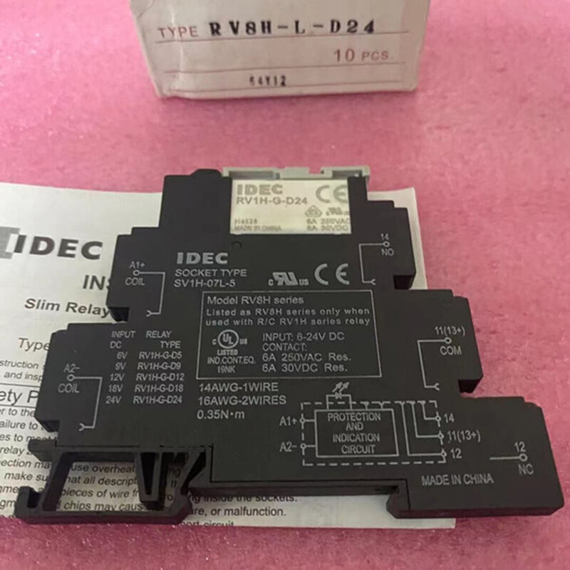 5Pcs IDEC RV8H-L-D24 RV8H-G-D24 with SV1H-07L-5 Socket