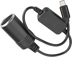 USB C Male to 12V Car Cigarette Lighter Female Adapter Cable, 10W Type C Convert