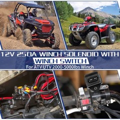 12V 250A Winch Solenoid Relay Contactor Kit For ATV UTV 2000-5000lbs
