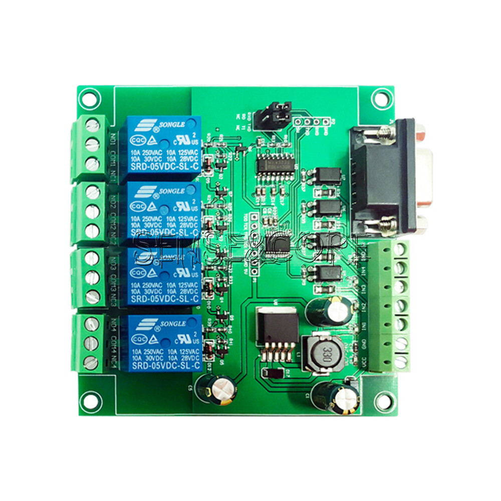 DC 7V-24V Modbus RTU 4Channel Relay Switch Module RS232/TTL UART Interface-