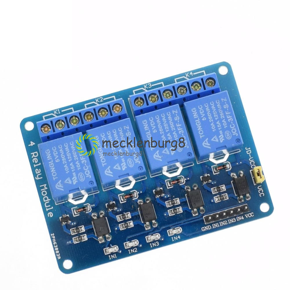 5V 4 Channel Relay Board Module Optocoupler for Arduino PiC ARM AVR New