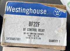 Westinghouse BF22F Control Relay 765A857G01 E 300V MAX *NEW*