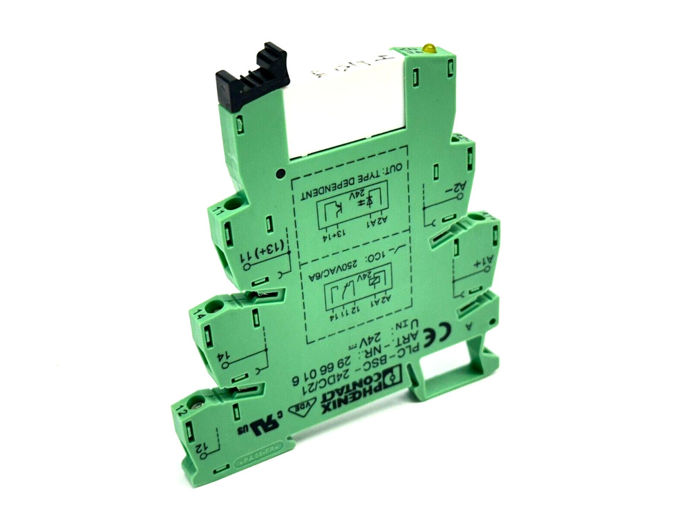 Phoenix Contact REL-MR- 24DC/21AU Relay 2961121 w/ PLC-BSC-24DC/21 Base 2966016