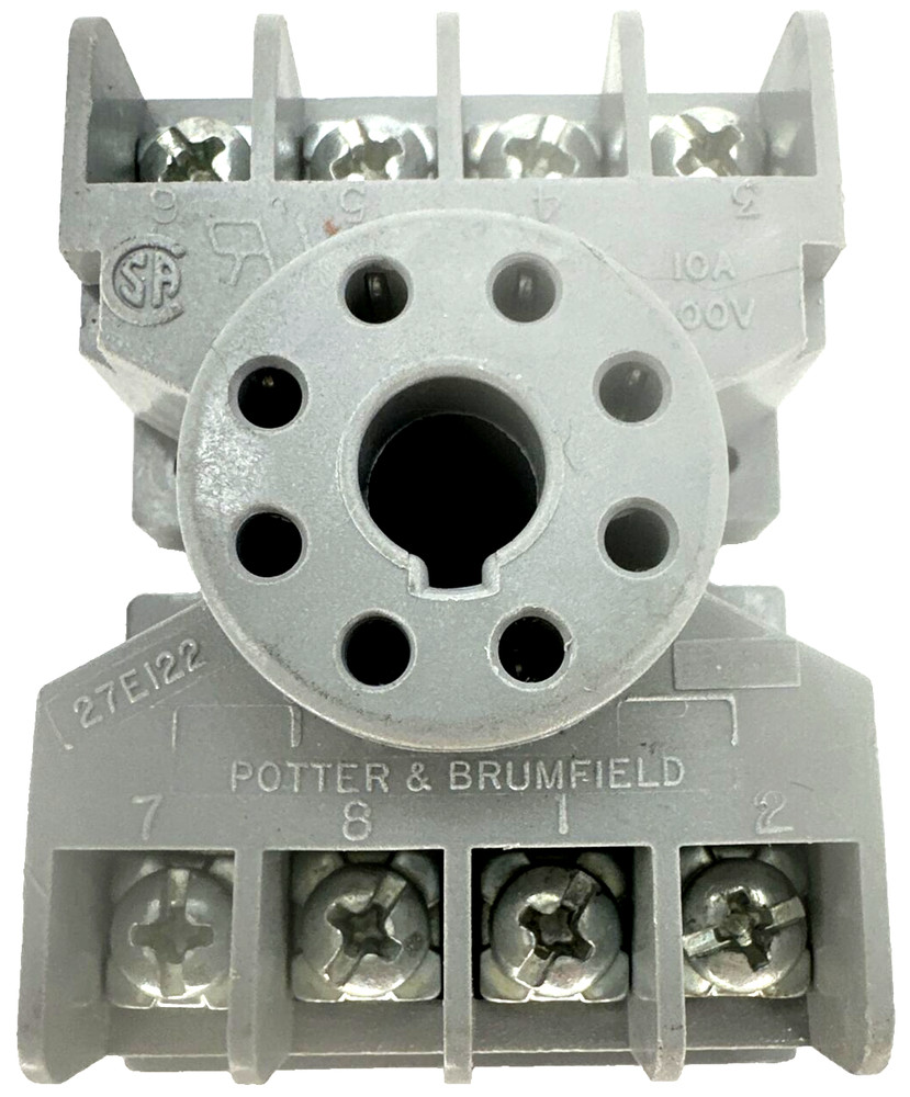 Potter & Brumfield 27E122 Relay Socket, 10A, 300V, Grey, new (JJ)