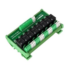 Relay Board 8 Channel 1 SPDT DIN Rail Mount 24V DC/AC Interface Board Module