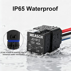 12V 40A Waterproof Relay Kit 4 Pin SPST Automotive Harness Heavy Duty Wire