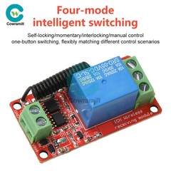 DC 5V 12V 24V Wireless Remote Control Receiver Switch Relay Module 1CH 433MHz