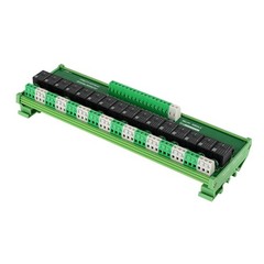 Relay Board 16 Channel 1 SPDT DIN Rail Mount 24V DC/AC Interface Board