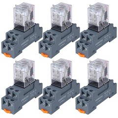 6PCS DIN Rail Compatible Relay Kit – 8-Pin 10A 110/120V