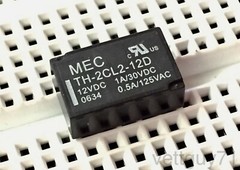 MEC TH-2CL2-12D DPDT Latching Relay, 12V, DIP, 1A 30VDC, 0.5A 125VAC, PCB