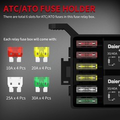 12V Relay Box 6 Slot ATC ATO Fuse Relay Module Block 6 Slots 12V Relay Switch