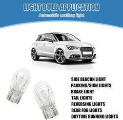 10-Pack T20 7443 Dual Filament Bulbs, 3800K Ultra Bright White 12V 5W Replacemen