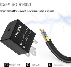 4-Pack 4 Pin 12V 30A Heavy Duty Stable Relay Replacement for Motor Automotive…
